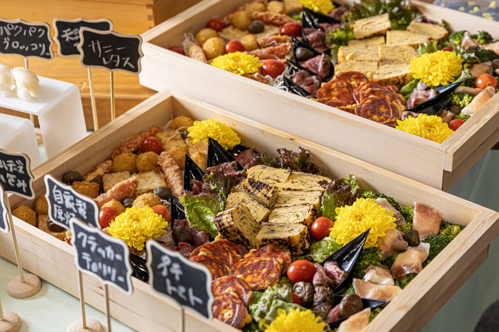 木箱入りオードブル_盛り付けイメージ